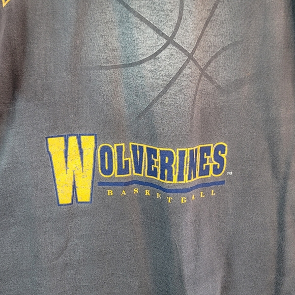 Michigan Wolverines Basketball Vintage 90's Fab 5 Era T-Shirt Men's Cut Tag - Picture 2 of 12